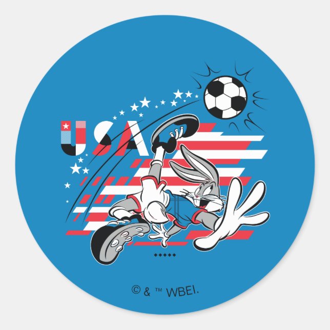 Adesivo Redondo BUGS BUNNY™ Team USA Soccer Graphic (Frente)