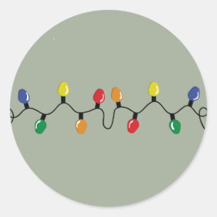 Adesivo Redondo Bulbos da luz de Natal grandes