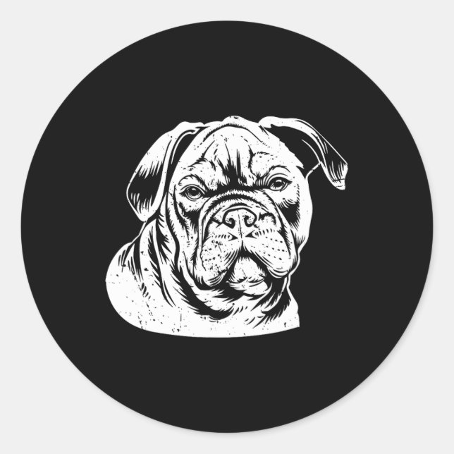 Adesivo Redondo Buldogdog Head (Frente)