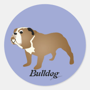 Adesivo Redondo Buldogue dos desenhos animados