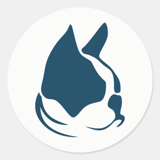 Adesivo Redondo Buldogue francês e gato (Frente)