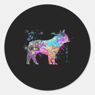 Adesivo Redondo Buldogue Francês Lover Dog Bulls Franceses