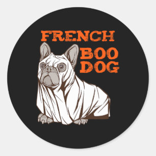 Adesivo Redondo Buldogue Halloween Diversão Halloween Figurume Boo
