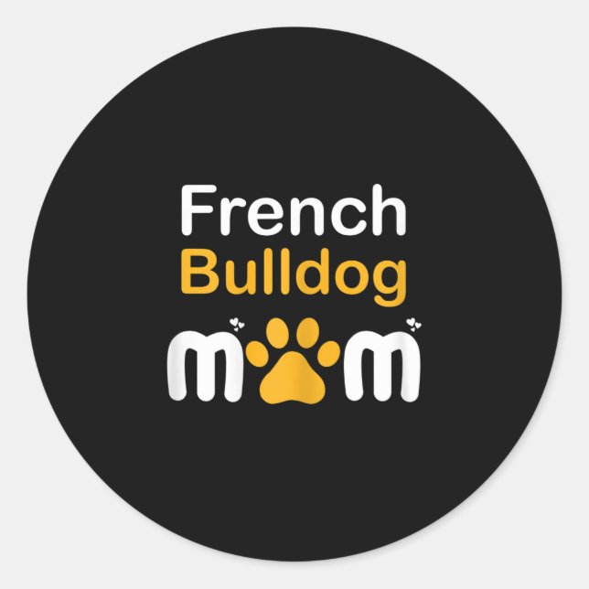 Adesivo Redondo Buldogue Mãe (Frente)
