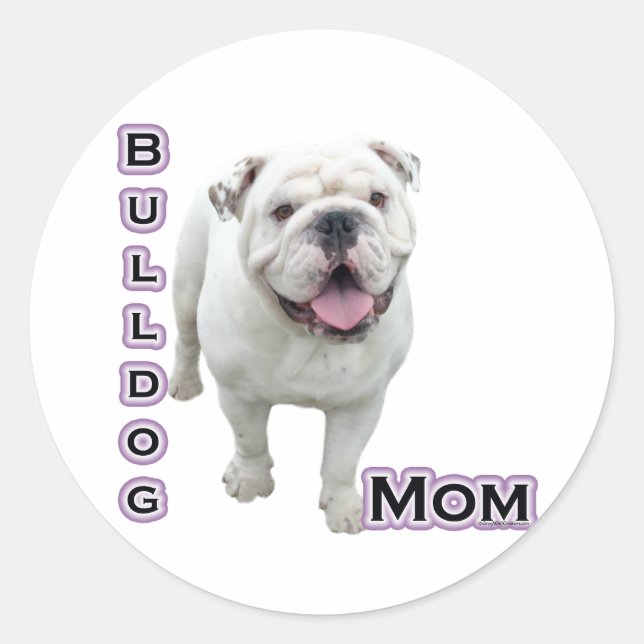 Adesivo Redondo Buldogue Mãe 4 - Sticker (Frente)