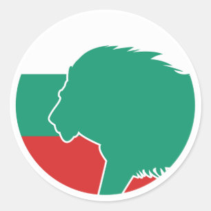 Adesivo Redondo Bulgária Leão Bandeira Nacional Búlgara