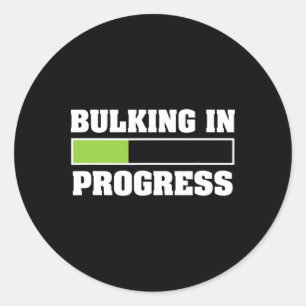 Adesivo Redondo Bulking Em Andamento Divertido Halterofilismo Fisi