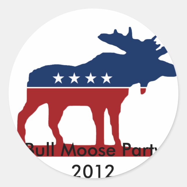 Adesivo Redondo Bull Moose Party 2012 (Frente)
