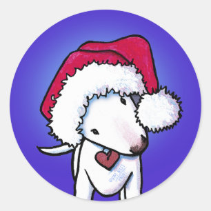 Adesivo Redondo Bull Natal Terrier KiniArt Sticker