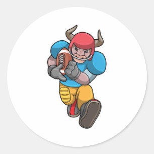 Adesivo Redondo Bull no Esporte com futebol e capacete