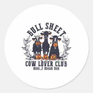Adesivo Redondo Bull Sheet Cow Lover Club Moo I refiro-me a Hoo Co
