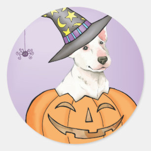 Adesivo Redondo Bull Terrier Halloween