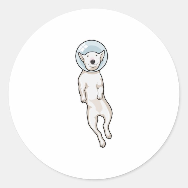 Adesivo Redondo Bull Terrier Space (Frente)