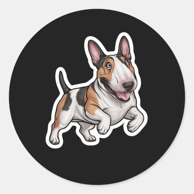 Adesivo Redondo Bull Terrier Sticker (Frente)