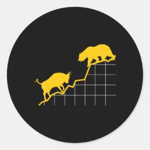 Adesivo Redondo Bull Vs Bear I Ações Mercado De Ações Etf Capital