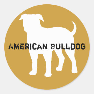Adesivo Redondo Bulldog Americano