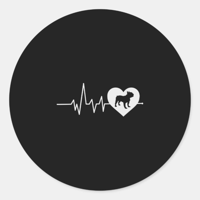 Adesivo Redondo Bulldog Dog Amantes Homens Mulheres Dão Coração à  (Frente)