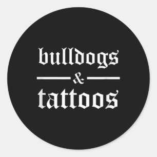 Adesivo Redondo Bulldog E Tattoos - Funny TattooooOwner Ta