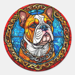 Adesivo Redondo Bulldog Fofo