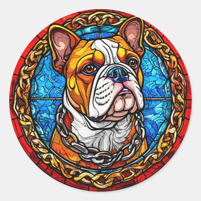 Adesivo Redondo Bulldog Fofo (Frente)