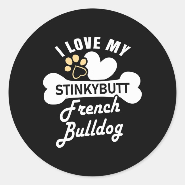 Adesivo Redondo - Bulldog Francês (Frente)