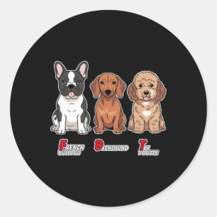 Adesivo Redondo Bulldog Francês Dachshund Toy Poodle Engraçado Sut
