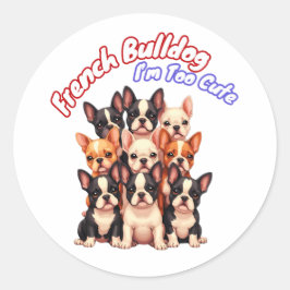 Adesivo Redondo Bulldog Francês para um dono de Cachorro Frenchie