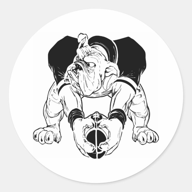 Adesivo Redondo Bulldog Futebol (Frente)