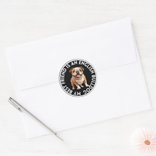 Adesivo Redondo Bulldog Inglês do Melhor Amigo