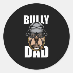Adesivo Redondo Bulldog Pai Bulldog Pitbull