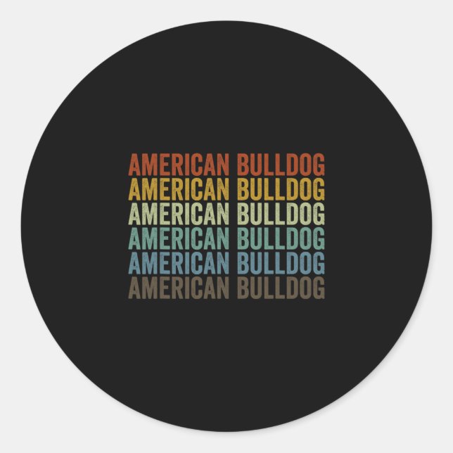 Adesivo Redondo Bulldog Retro (Frente)