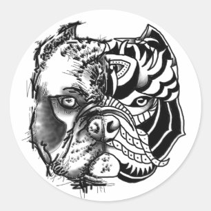 Adesivo Redondo BULLDOG STICKER - Esquema/Tribal