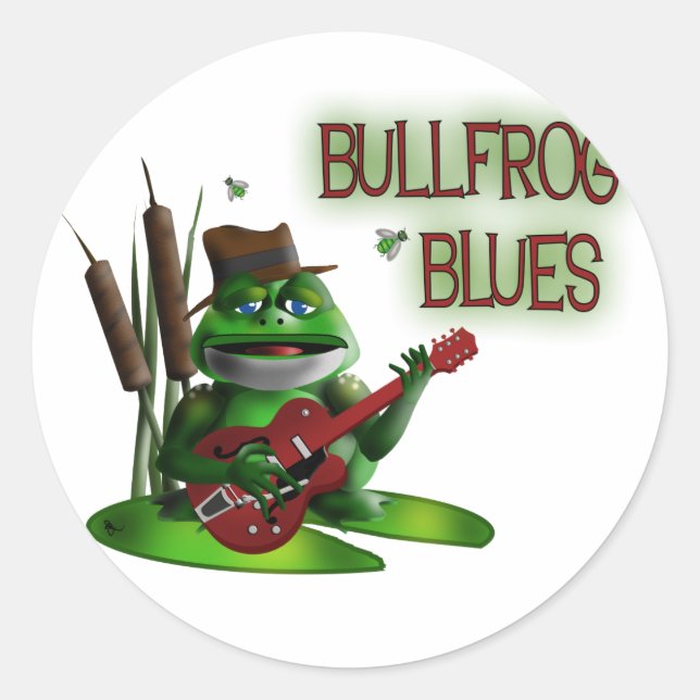 Adesivo Redondo Bullfrog Blues (Frente)