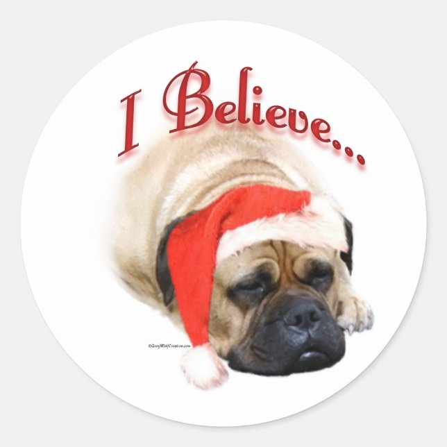Adesivo Redondo Bullmastiff, Acredito - Sticker (Frente)