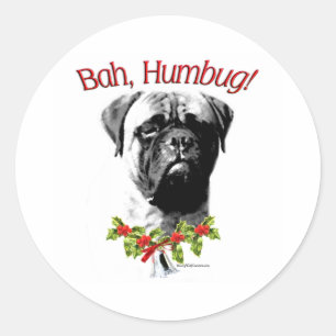 Adesivo Redondo Bullmastiff Bah Humbug - Sticker