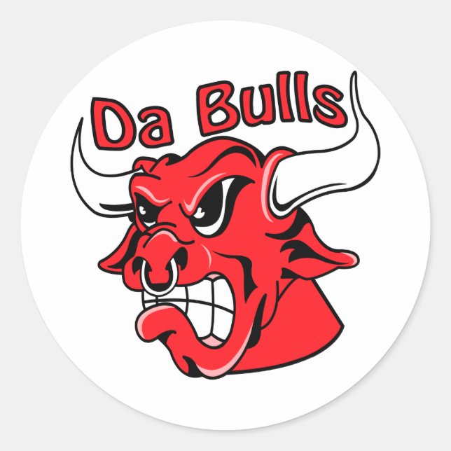 Adesivo Redondo Bulls De Branco (Frente)