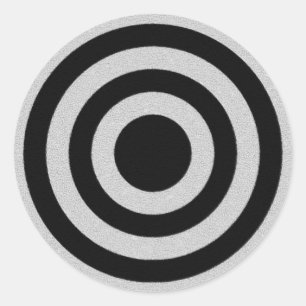 Adesivo Redondo BullsEYE preto e de prata