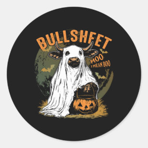 Adesivo Redondo Bullsheet Moo I Significa Boo