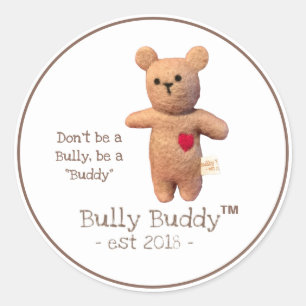 Adesivo Redondo Bully Buddy Não seja um Bully