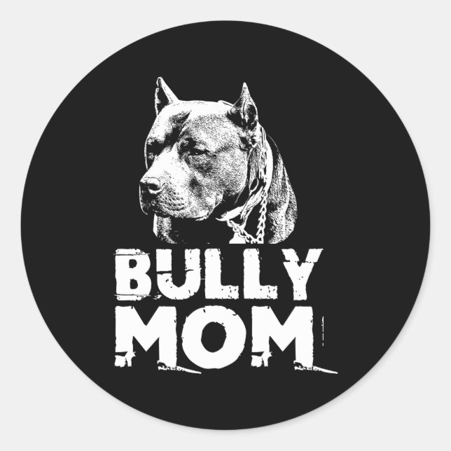 Adesivo Redondo Bully Mãe Americano Pitbull (Frente)