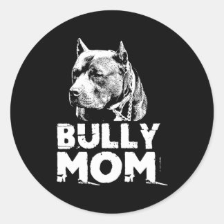 Adesivo Redondo Bully Mãe Americano Pitbull