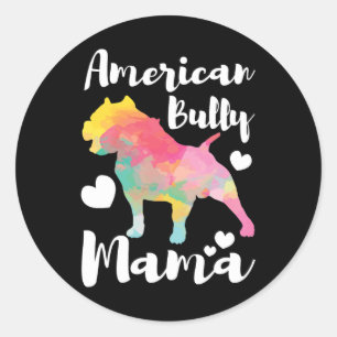 Adesivo Redondo Bully Mama Bulldog Proprietária Mãe
