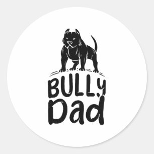 Adesivo Redondo Bully Pai Orgulhosa Proprietário Americano do Bull