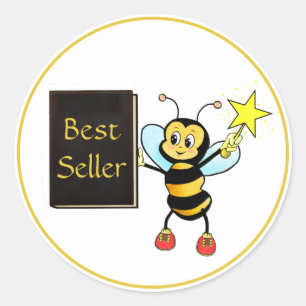Adesivo Redondo Bumble Bee Fofo & Livro Best Seller Clássico Redon
