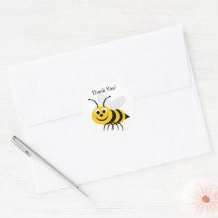 Adesivo Redondo Bumble Bee Obrigado Sticker