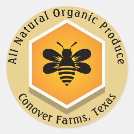 Adesivo Redondo Bumble Bee Organic Prodution