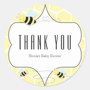 Adesivo Redondo Bumble Bee Party Favor Stickers