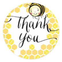 Bumble Bee Round Favor Sticker
