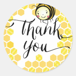 Adesivo Redondo Bumble Bee Round Favor Sticker