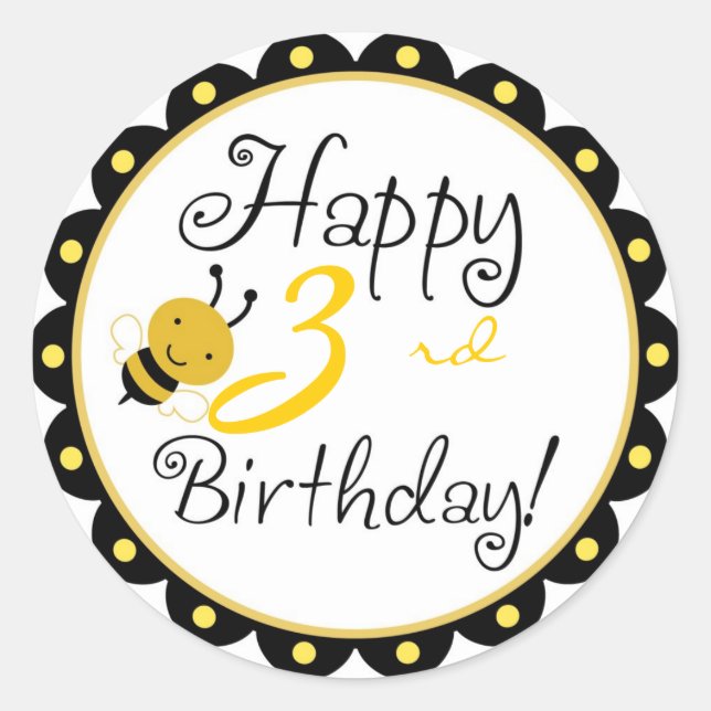 Adesivo Redondo Bumble Bee Sticker HBR3 (Frente)
